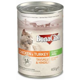 BonaCibo Jöleli Tavuk Ve Hindili 400 gr Yaş Kedi Maması