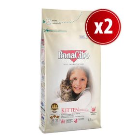 BonaCibo Kitten Tavuklu Hamsi ve Pirinç Eşliğinde Yavrular İçin 2x1.5 kg Kedi Maması
