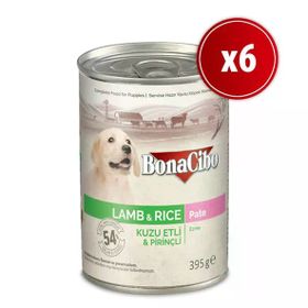 BonaCibo Kuzu Etli Yetişkin 6x400 gr Köpek Konserve Yaş Mama