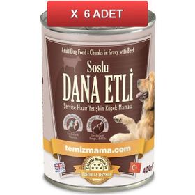 BonaCibo Soslu Dana Etli 6x400 gr Yetişkin Köpek Maması