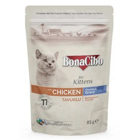 BonaCibo Soslu Tavuklu Pouch 12x85 gr Kısırlaştırılmış Yetişkin Kedi Yaş Maması