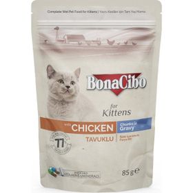 BonaCibo Tavuklu Pouch 85 gr Yavru Konserve Kedi Maması