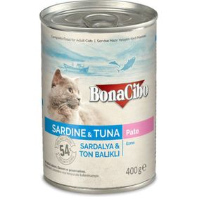 BonaCibo Yaş Mama Sardalya ve Ton Balık 6x400 gr Kedi Maması