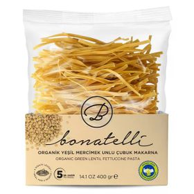 Bonatelli Organik 400 gr Yeşil Mercimek Çubuk Makarna