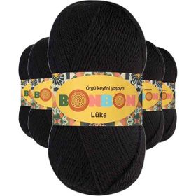 Bonbon 98206 Siyah 5 Adet Lüks Patik İpi Yünü