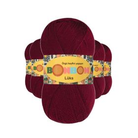 Bonbon 98220 Bordo 5 Adet Lüks Patik İpi Yünü