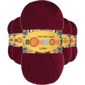 Bonbon 98220 Bordo 5 Adet Lüks Patik İpi Yünü