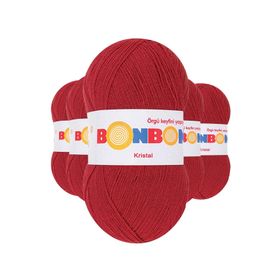 Bonbon 98237 Koyu Kırmızı 5 Adet Kristal El Örgü Lif İpi