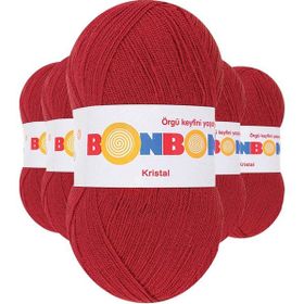 Bonbon 98237 Koyu Kırmızı 5 Adet Kristal El Örgü Lif İpi