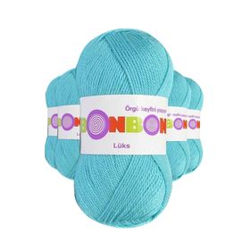 Bonbon 98238 Turkuaz 5 Adet Lüks Patik İpi Yünü