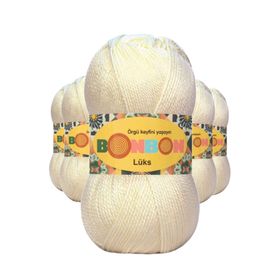 Bonbon 98272 Krem 5 Adet Lüks Patik İpi Yünü