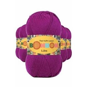 Bonbon 98677 Koyu Fuşya 5 Adet Lüks Patik İpi Yünü