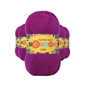 Bonbon 98677 Koyu Fuşya 5 Adet Lüks Patik İpi Yünü
