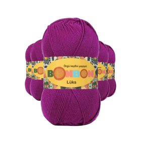 Bonbon 98677 Koyu Fuşya 5 Adet Lüks Patik İpi Yünü