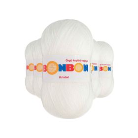 Bonbon Beyaz 98200 5 Adet Kristal El Örgü Lif İpi