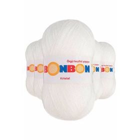 Bonbon Beyaz 98200 5 Adet Kristal El Örgü Lif İpi
