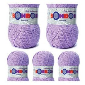 Bonbon Renk No:205 5 Adet Festival Simli Örgü İpi Yünü