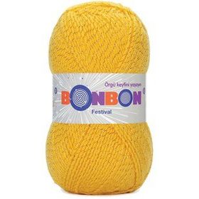 Bonbon Renk No:217 Festival Simli Örgü İpi Yünü