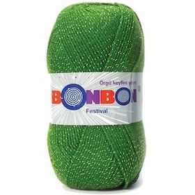 Bonbon Renk No:235 Festival Simli Örgü İpi Yünü