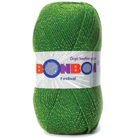 Bonbon Renk No:235 Festival Simli Örgü İpi Yünü