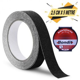 Bondit 25 mm x 5 m Siyah Merdiven Zemin Kaydırmaz Kaymaz Bant