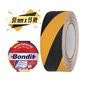 Bondit 50 mm x 15 m Sarı Siyah Merdiven Zemin Kaydırmaz Kaymaz Bant