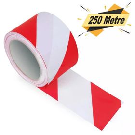Bondit Emniyet Şeridi Kırmızı Beyaz 6 cm x 250 Metre İkaz Bandı
