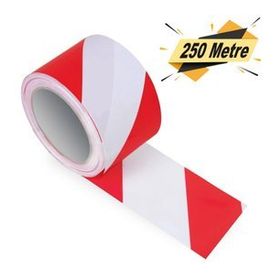 Bondit Emniyet Şeridi Kırmızı Beyaz 6 cm x 250 Metre İkaz Bandı
