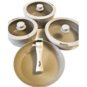 Bondy Amercook Seramik 8 Parça Cream Tencere Seti