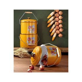 Bonera 20-22-24 cm 3'lü Hardal Sarısı Emaye Bakraç Set