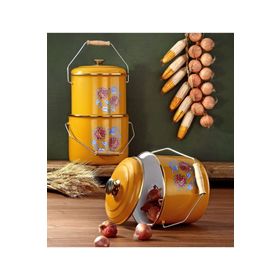 Bonera 20-22-24 cm 3'lü Hardal Sarısı Emaye Bakraç Set