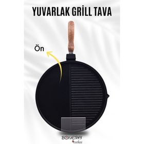Bonera Çok Amaçlı 32 cm Döküm Grill Tava