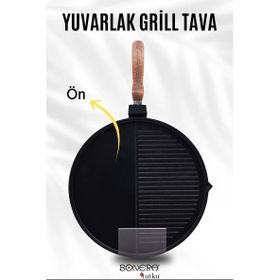 Bonera Çok Amaçlı 32 cm Döküm Grill Tava
