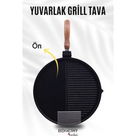 Bonera Çok Amaçlı 32 cm Döküm Grill Tava
