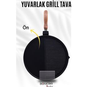 Bonera Çok Amaçlı 32 cm Döküm Grill Tava