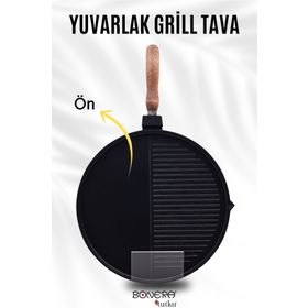 Bonera Çok Amaçlı 32 cm Döküm Grill Tava