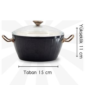 Bonera Florenza 7 Parça 20-24-26 cm Siyah Granit Tencere Tava Seti