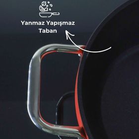 Bonera Pro Plus Kırmızı 4 Parça Titanyum Tencere Seti