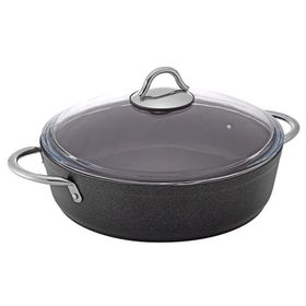 Bonera Siyah Granit Basık 26 cm Karnıyarık Tenceresi