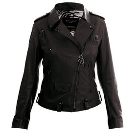 Bonesmen Biker Pudra Pembe Metal Bones Deri Ceket