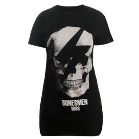 Bonesmen Parlayan Kurukafa T-Shirt Kısa Elbise