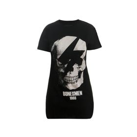 Bonesmen Parlayan Kurukafa T-Shirt Kısa Elbise