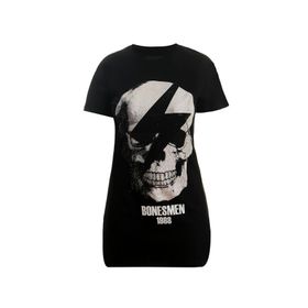 Bonesmen Parlayan Kurukafa T-Shirt Kısa Elbise