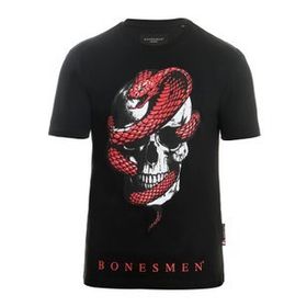 Bonesmen Yuvarlak Yaka Kırmızı Yılan T-shirt
