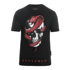 Bonesmen Yuvarlak Yaka Kırmızı Yılan T-shirt