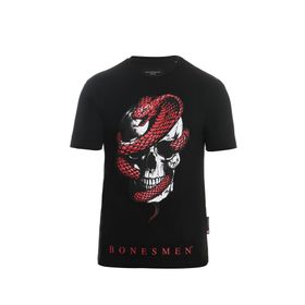 Bonesmen Yuvarlak Yaka Kırmızı Yılan T-shirt