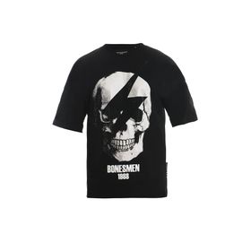 Bonesmen Yuvarlak Yaka Oversize Parlak Kuru Kafa T-shirt