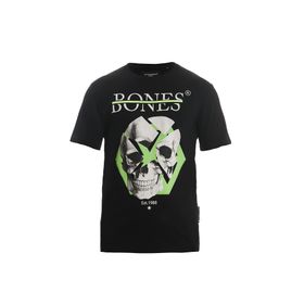 Bonesmen Yuvarlak Yaka Yeşil Çizgi Kuru Kafa T-shirt
