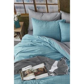 Bonjardin Home Tek Kişilik Çift Taraflı 160x220 cm Turkuaz Nevresim Takımı