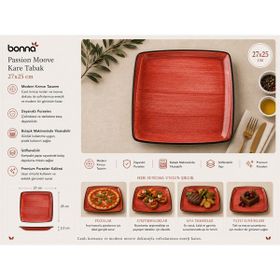 Bonna 27x25 cm Passion Moove Kare Tabak